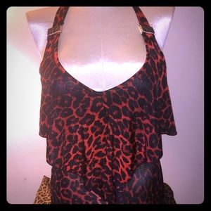 Leopard cut out dress